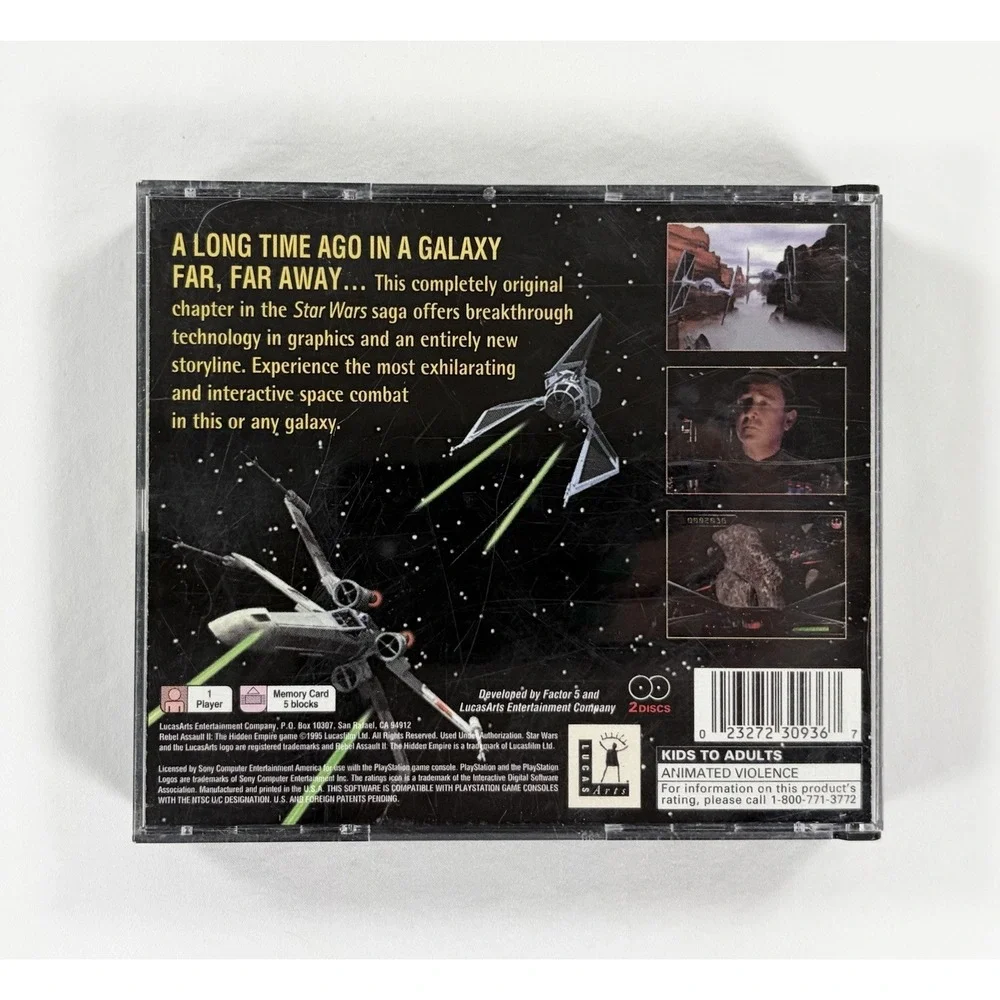 Star Wars Rebel Assault II The Hidden Empire‎ PS1 PlayStation 1 1996 Black Label